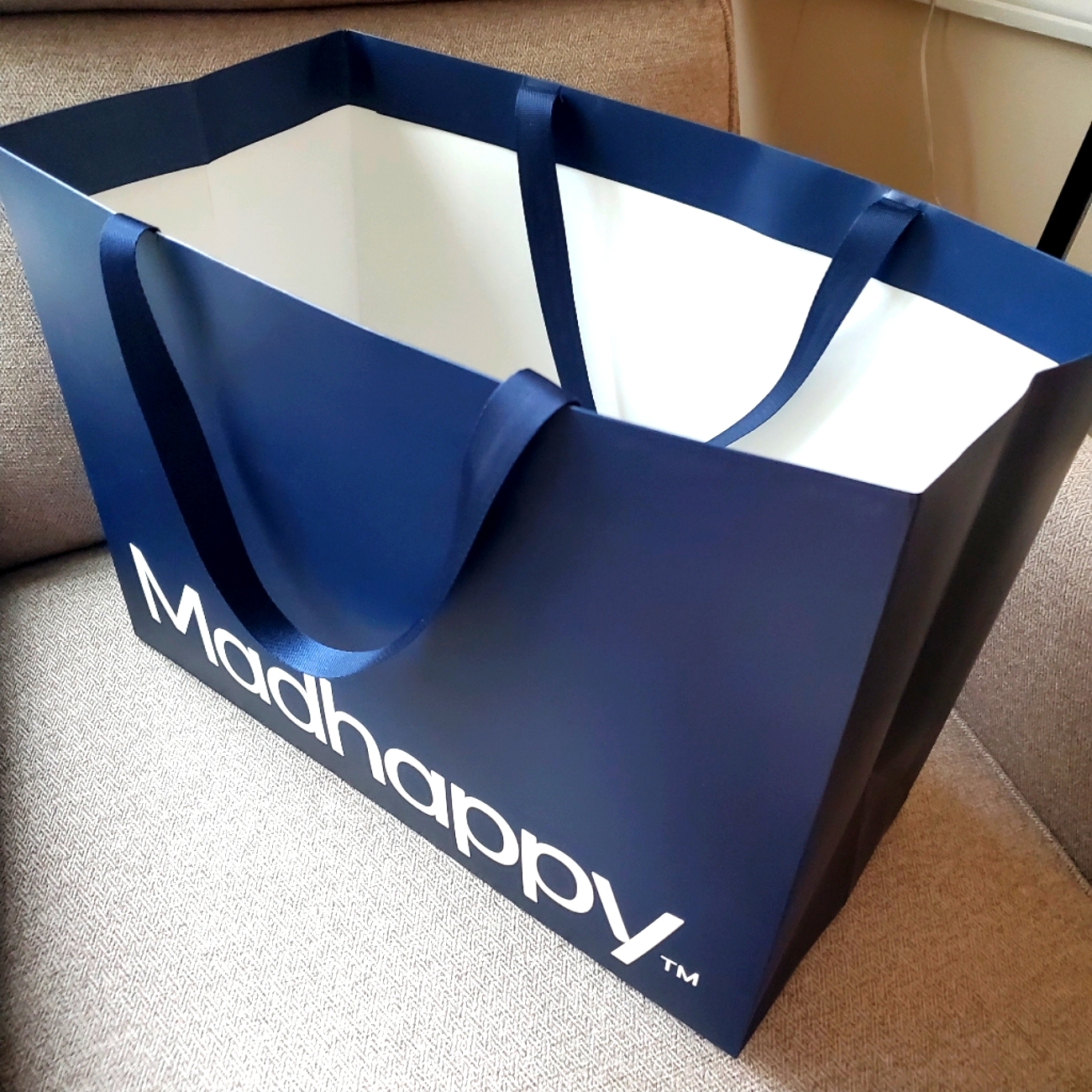 Madhappy Navy Blue Paper Shopping Tote Bag